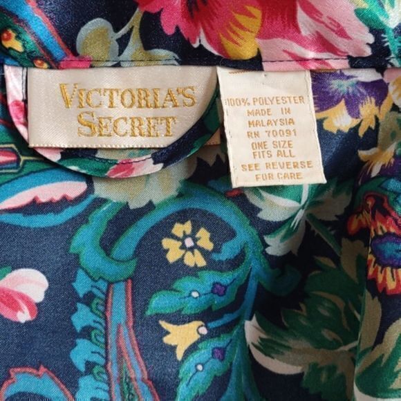 Victoria's Secret Gold Label‎ Blue/Green Paisley Vintage Robe OSFA - Picture 11 of 14